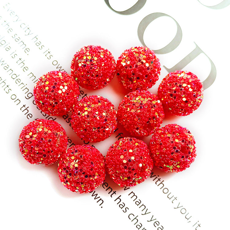 Wholesale 16MM Round Ball Straight Hole Beads Sequin Hanging Beads Jewelry Accessories